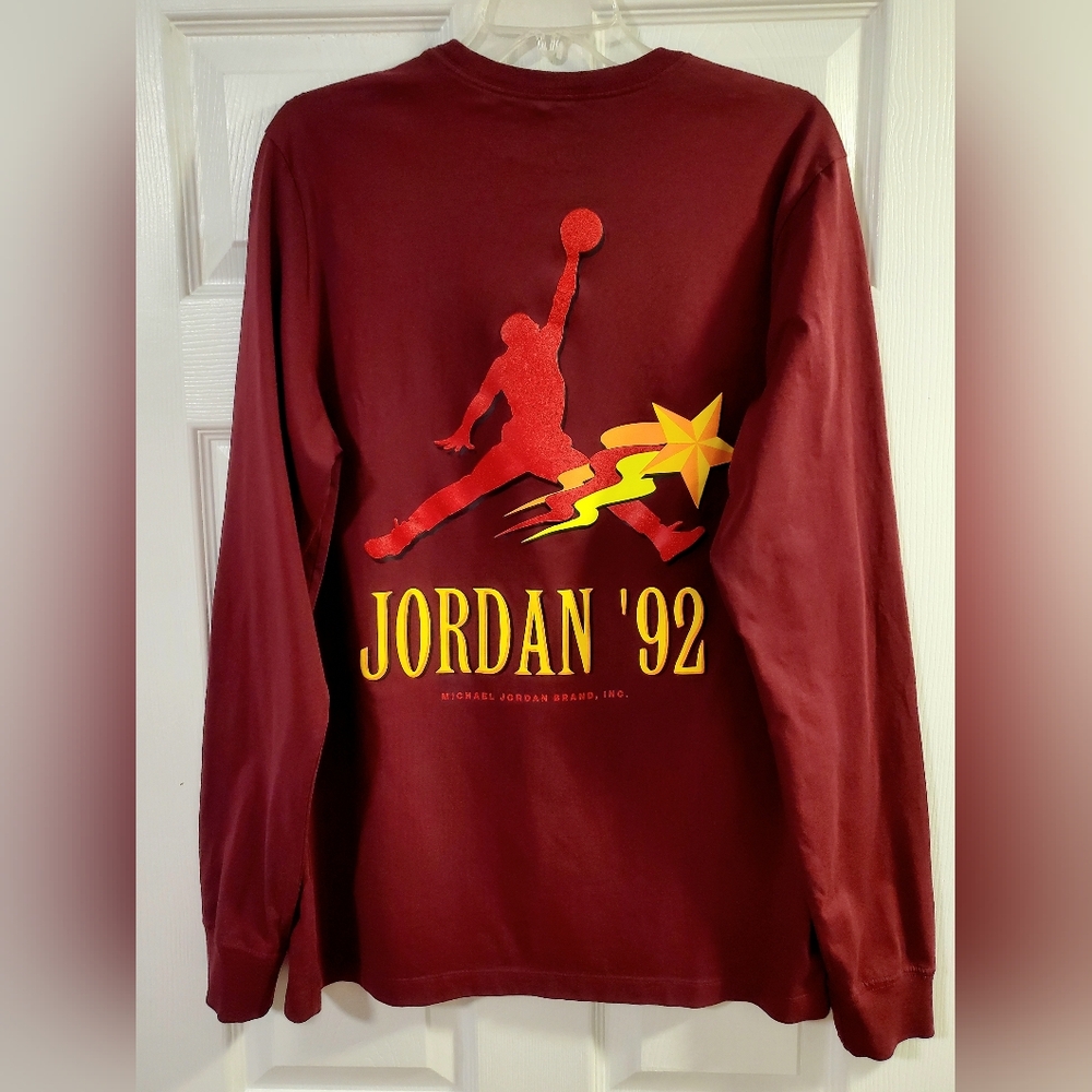 Nike Air Jordan Brand '92 Cherrywood Red Long Sleeve T-Shirt Large